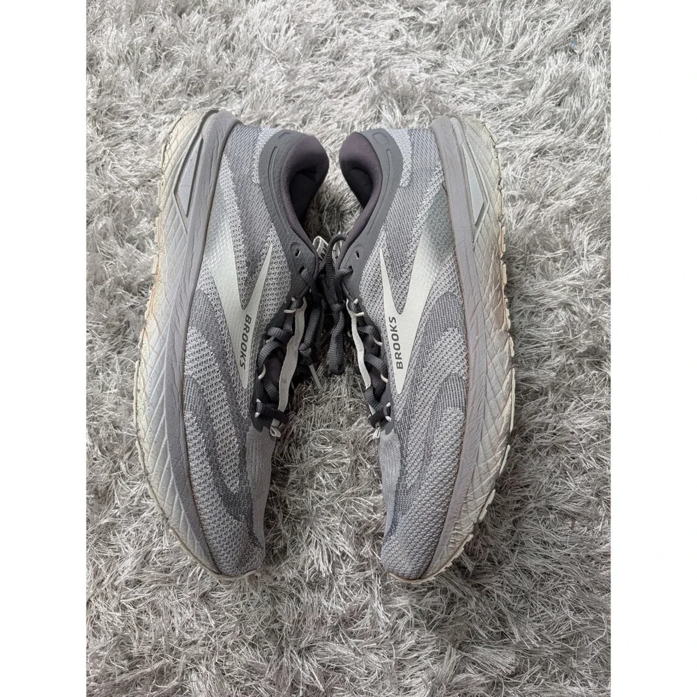 Brooks Mens Revel 7 Running Shoes Grey Ebony White 1104351D014 Size 14